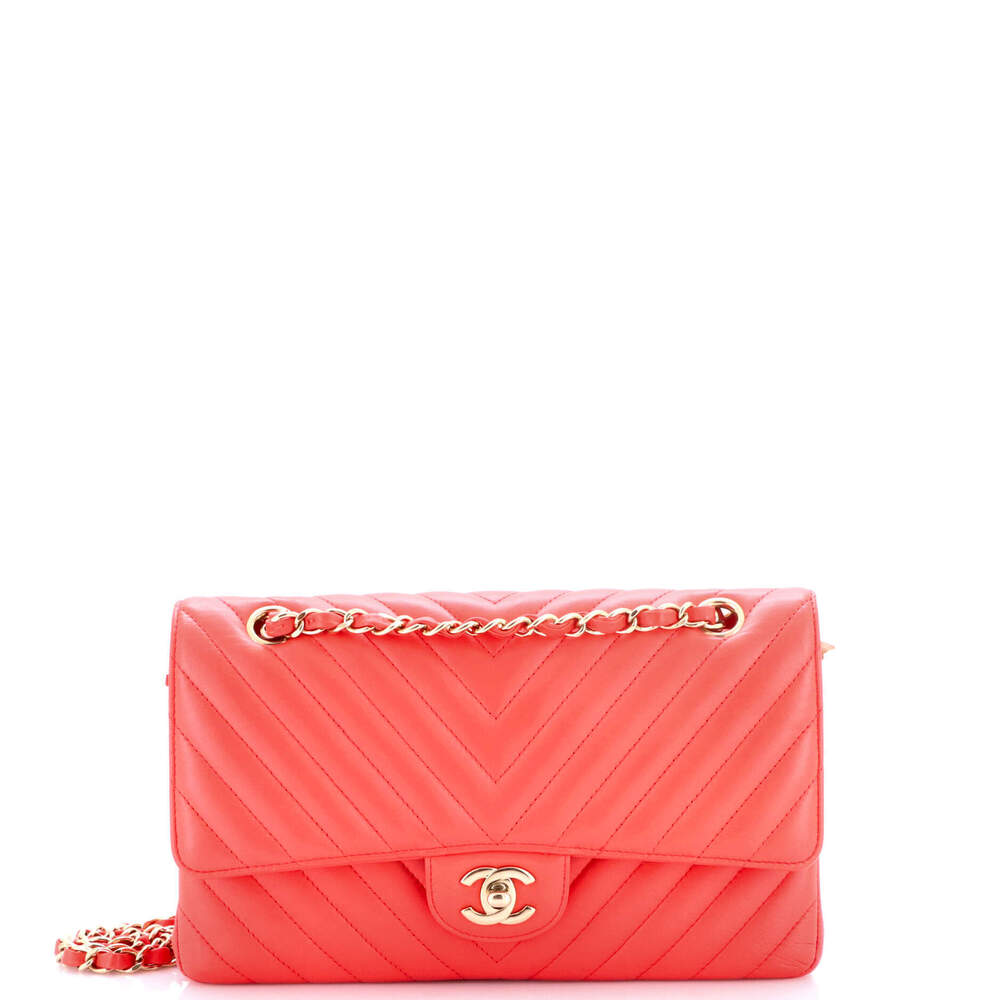Chanel Medium Classic Double Flap Bag Chevron Lambskin